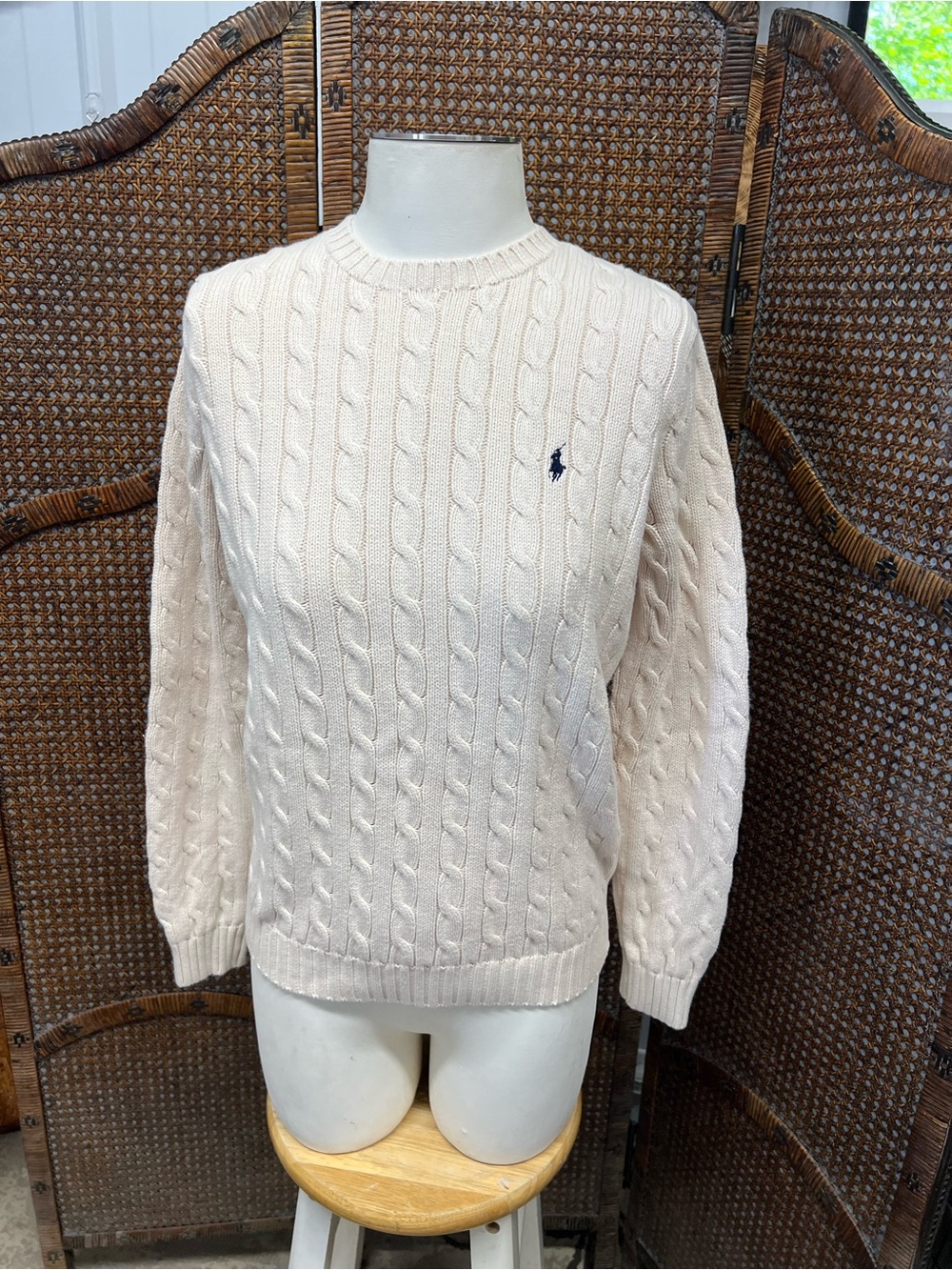 Ralph Lauren cotton cable knit sweater cream large